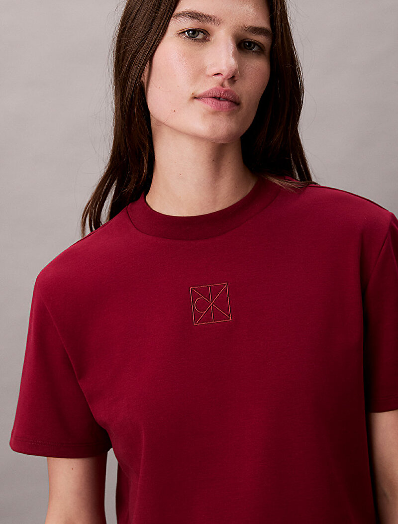 Calvin Klein Kırmızı Renkli Kadın Lux Interlock T-shirt