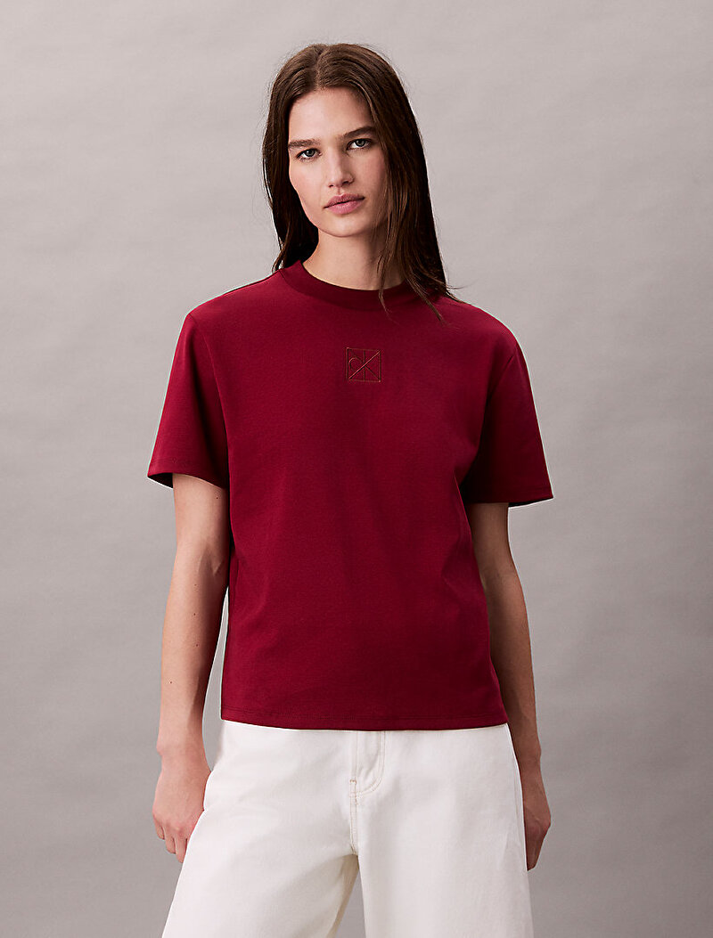 Calvin Klein Kırmızı Renkli Kadın Lux Interlock T-shirt