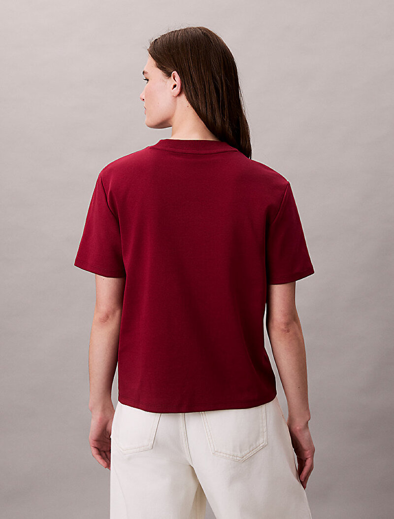 Calvin Klein Kırmızı Renkli Kadın Lux Interlock T-shirt