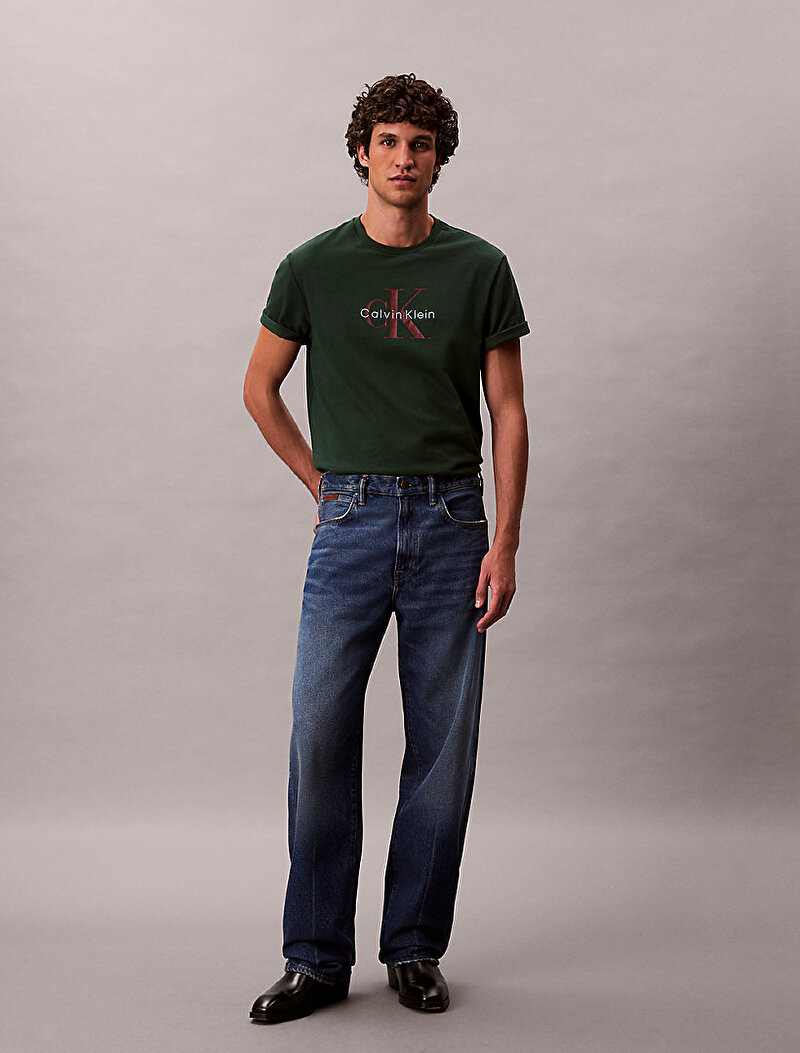 Calvin Klein Yeşil Renkli Erkek Hero Monologo T-shirt