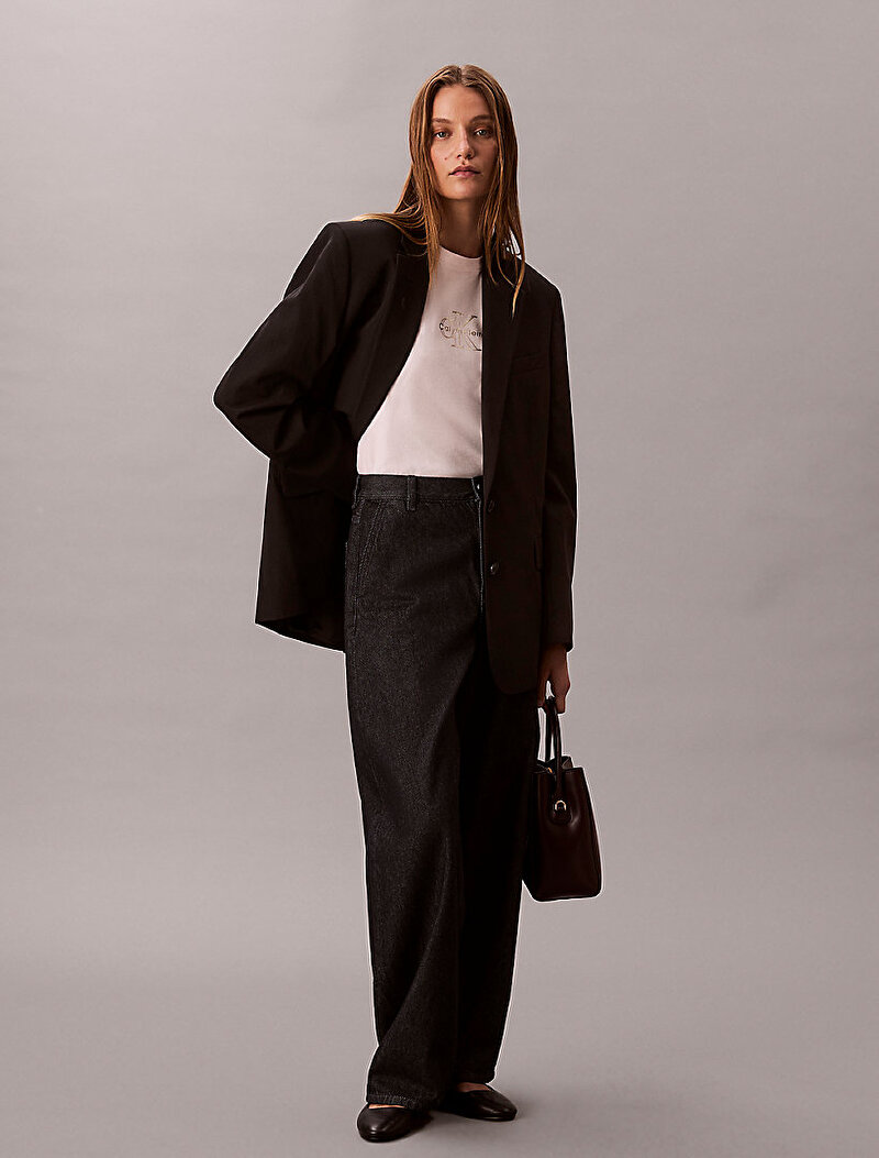 Calvin Klein Pembe Renkli Kadın Classic Foil Mono T-shirt