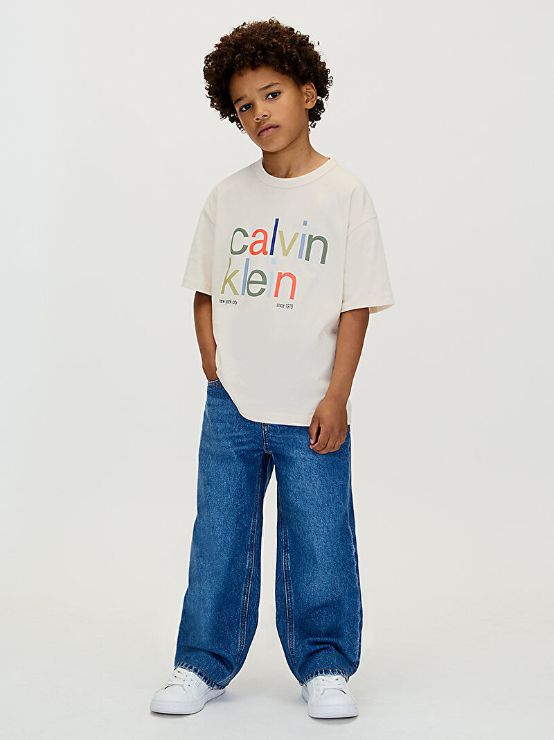 Calvin Klein Bej Renkli Erkek Çocuk Color Logo Graphic T-shirt