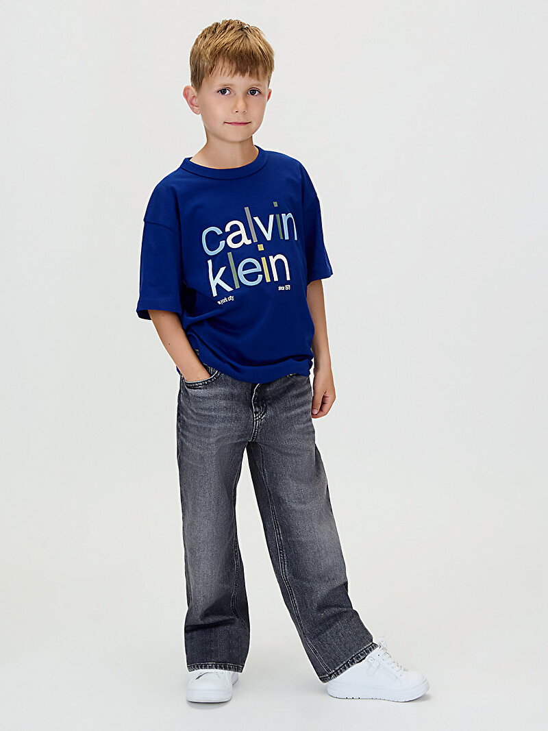Calvin Klein Mavi Renkli Erkek Çocuk Color Logo Graphic T-shirt