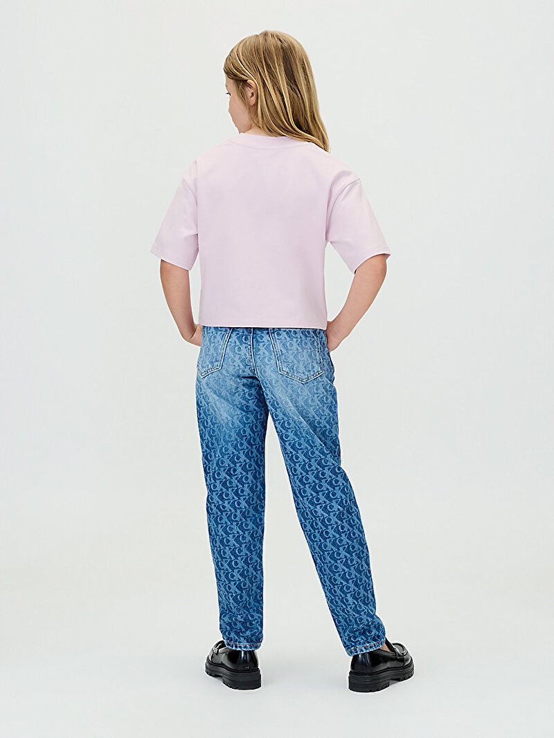 Calvin Klein Mor Renkli Kız Çocuk Towling Monologo T-shirt