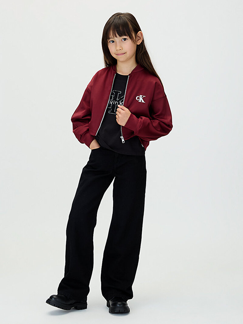 Calvin Klein Siyah Renkli Kız Çocuk Towling Monologo T-shirt