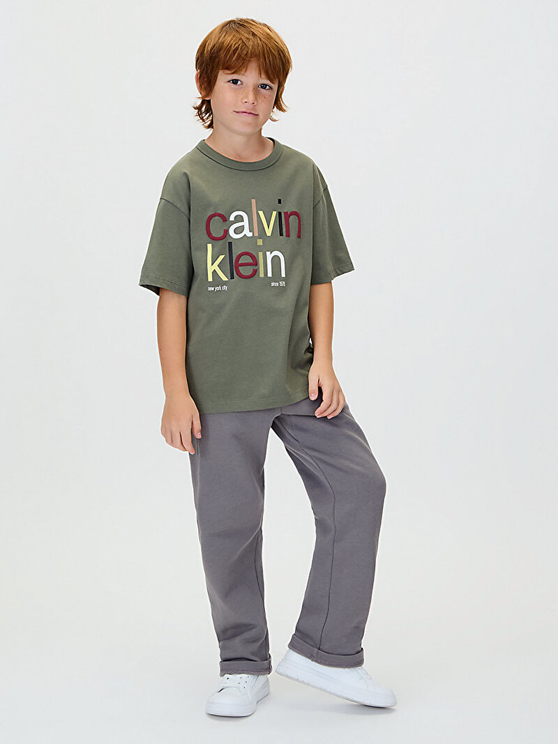 Calvin Klein Yeşil Renkli Erkek Çocuk Color Logo Graphic T-shirt