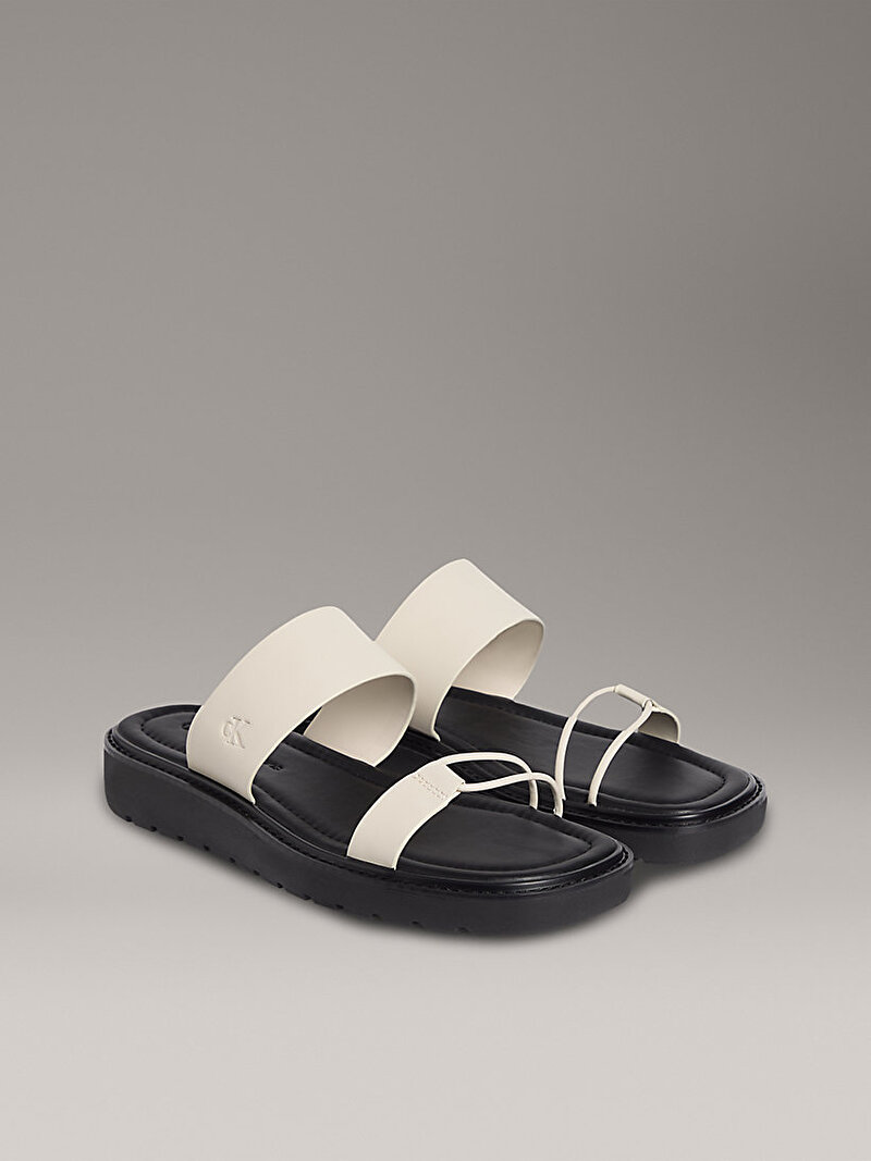 Calvin Klein Beyaz Renkli Kadın Rope Soft Terlik