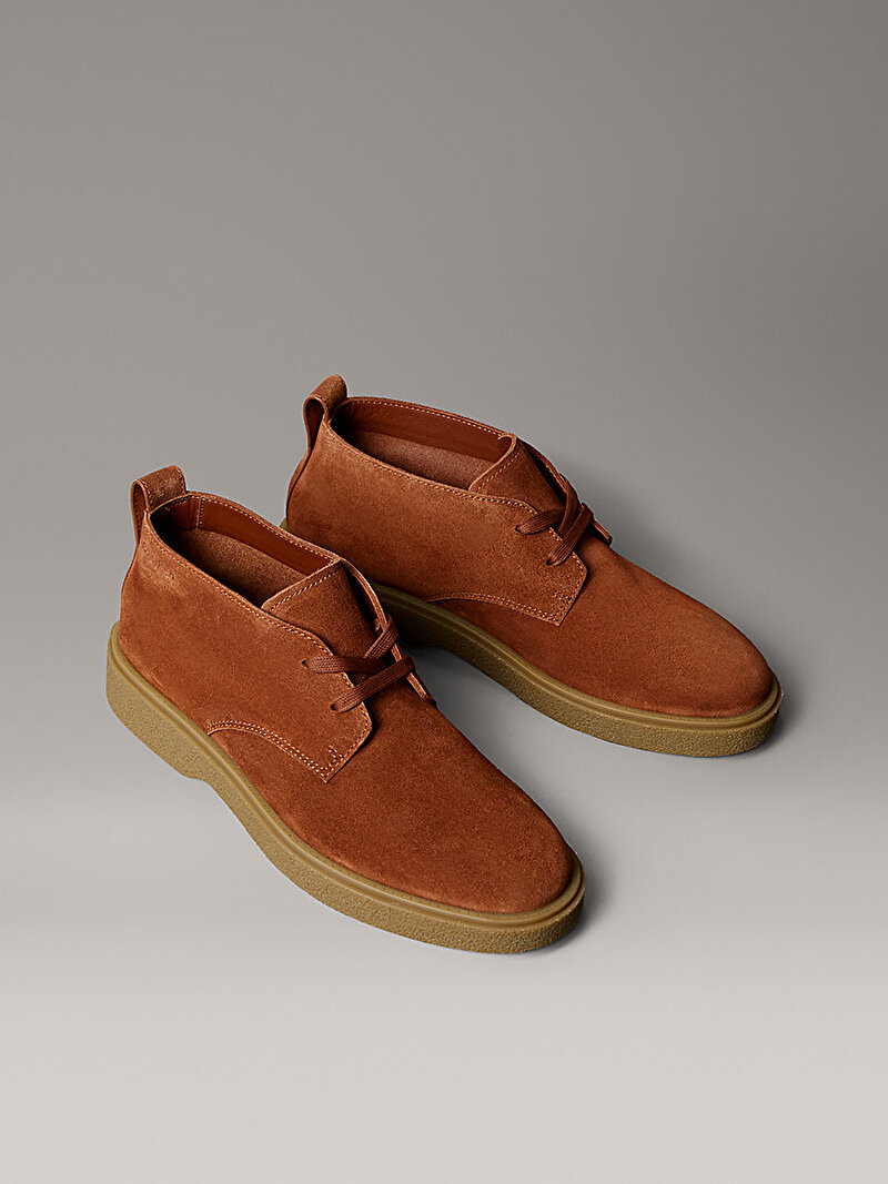 Calvin Klein Kahverengi Renkli Erkek Text Rubber Desert Bot