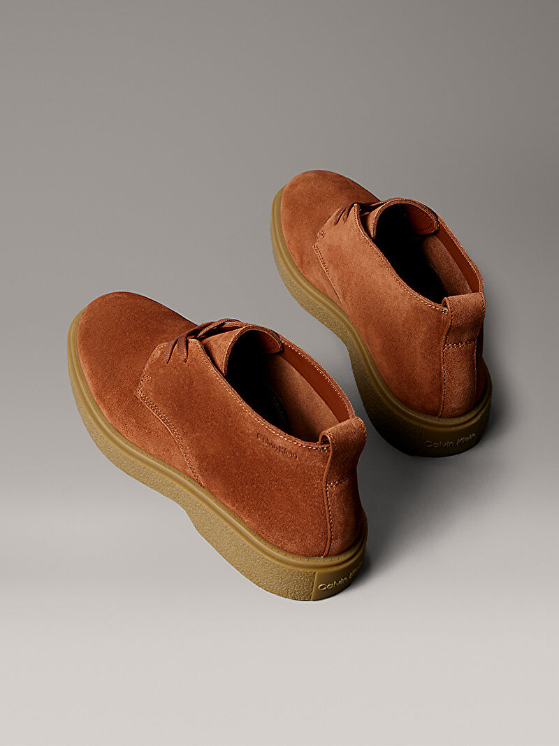 Calvin Klein Kahverengi Renkli Erkek Text Rubber Desert Bot