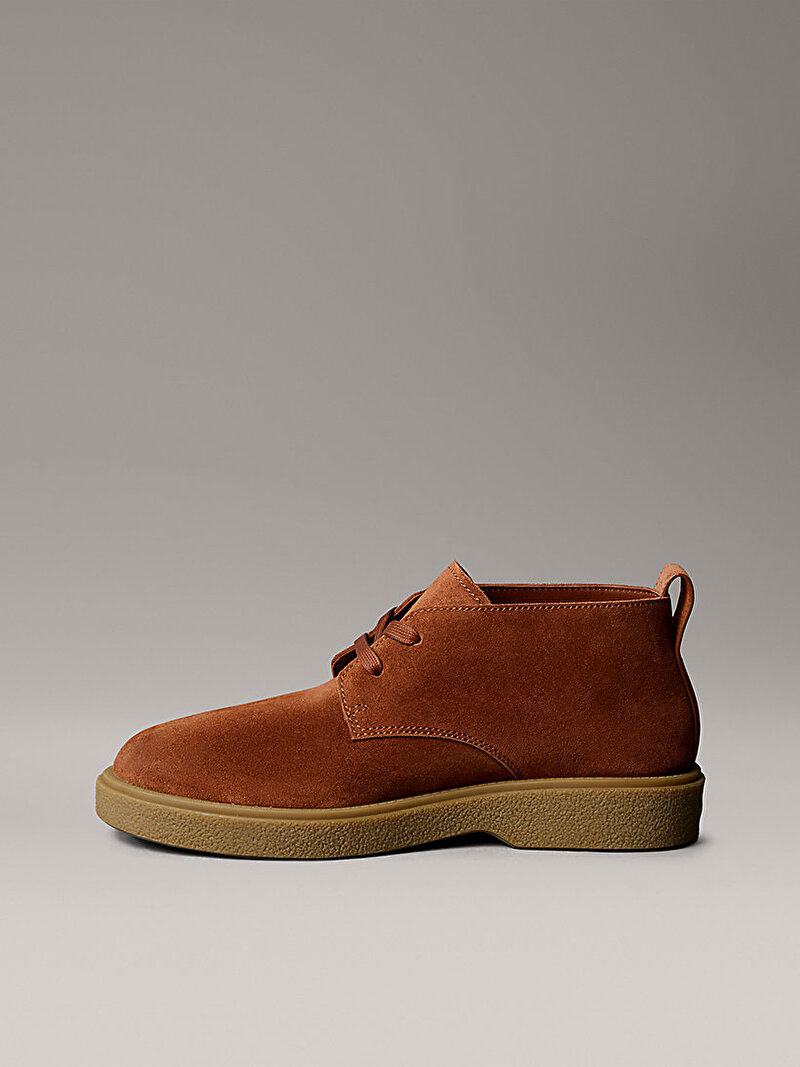 Calvin Klein Kahverengi Renkli Erkek Text Rubber Desert Bot