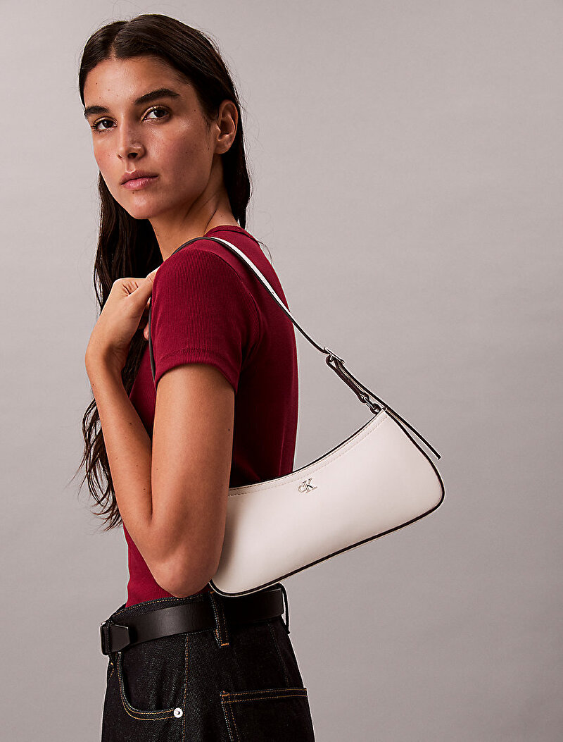 Calvin Klein Beyaz Renkli Kadın CK Small Omuz Çantası
