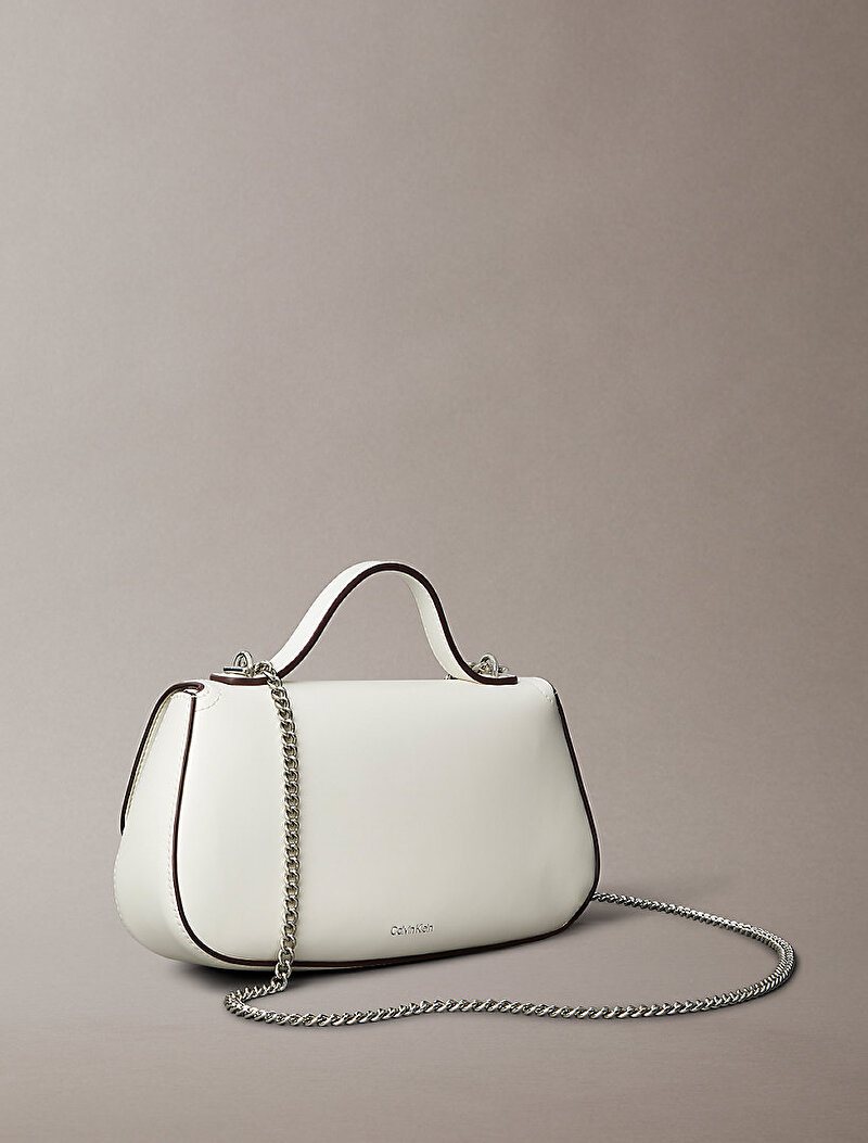 Calvin Klein Beyaz Renkli Kadın CK Top Handle Çapraz Çanta