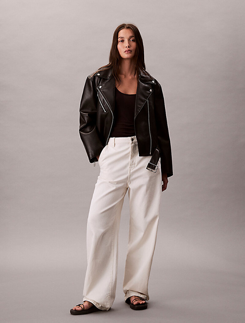 Calvin Klein Siyah Renkli Kadın Suni Deri Ceket