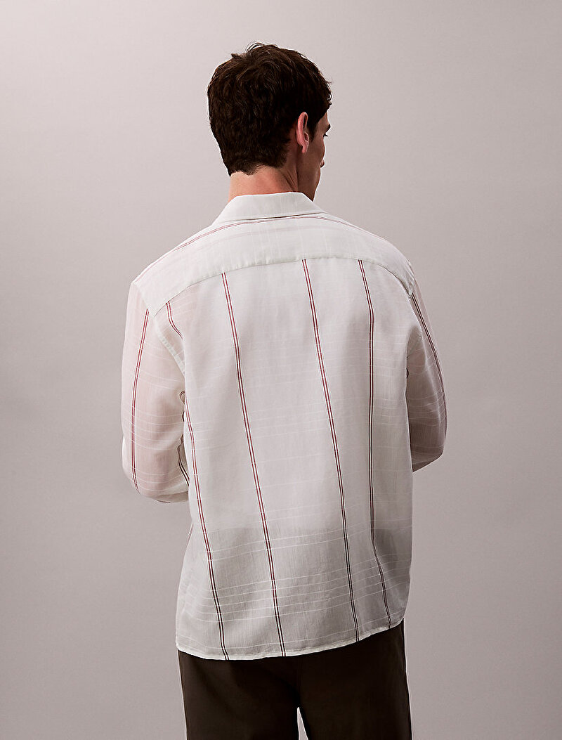 Calvin Klein Bej Renkli Erkek Cotton Naylon Relax Gömlek