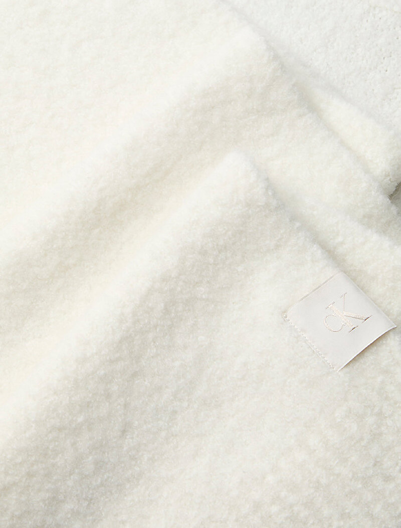 Calvin Klein Beyaz Renkli Erkek CK Patch Boucle Atkı