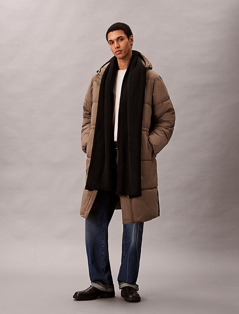 Calvin Klein Siyah Renkli Erkek CK Metal Wool Atkı