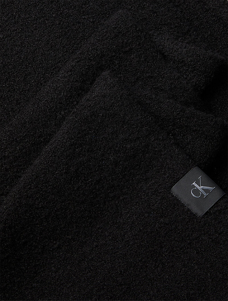 Calvin Klein Siyah Renkli Erkek CK Patch Boucle Atkı