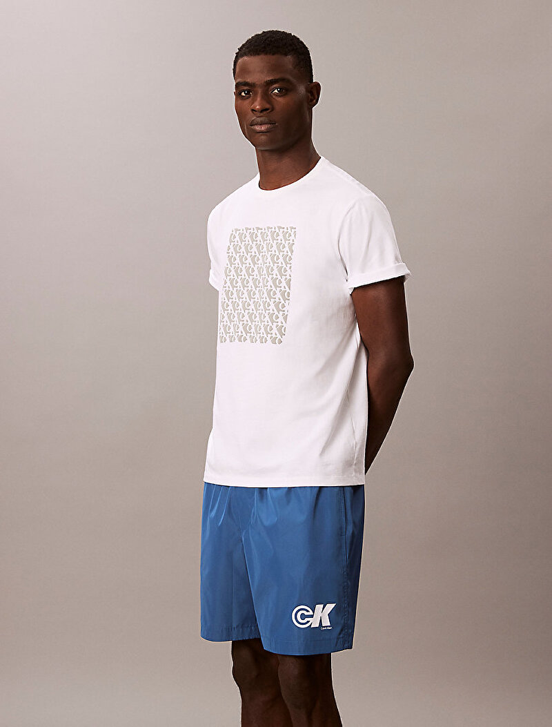 Erkek Nylon Logo Drawstring Şort