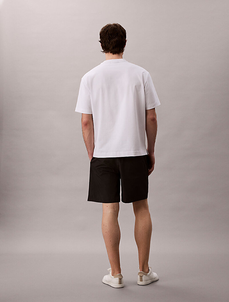 Calvin Klein Siyah Renkli Erkek Nylon Logo Drawstring Şort