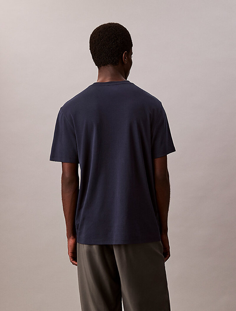 Calvin Klein Lacivert Renkli Erkek Supima Chest T-shirt