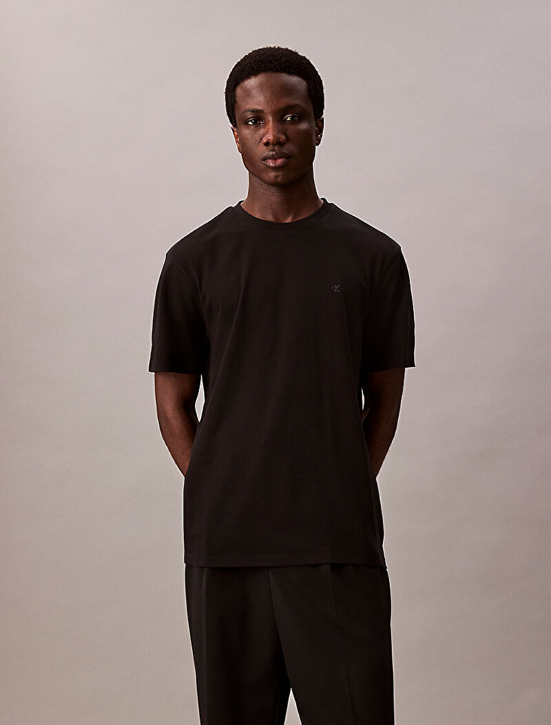 Calvin Klein Siyah Renkli Erkek Supima Chest T-shirt
