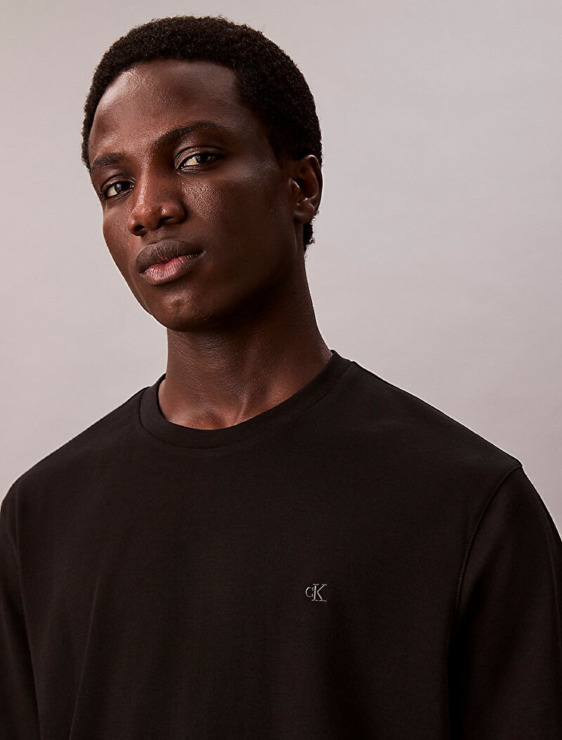 Calvin Klein Siyah Renkli Erkek Supima Chest T-shirt