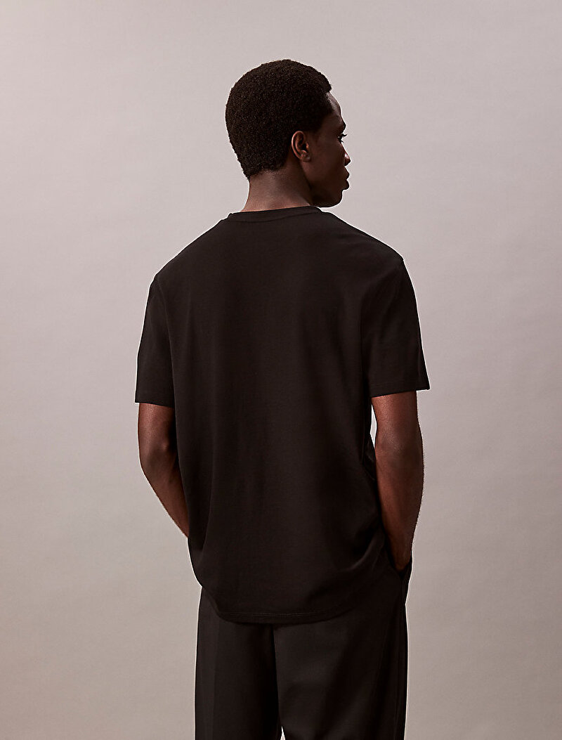 Calvin Klein Siyah Renkli Erkek Supima Chest T-shirt