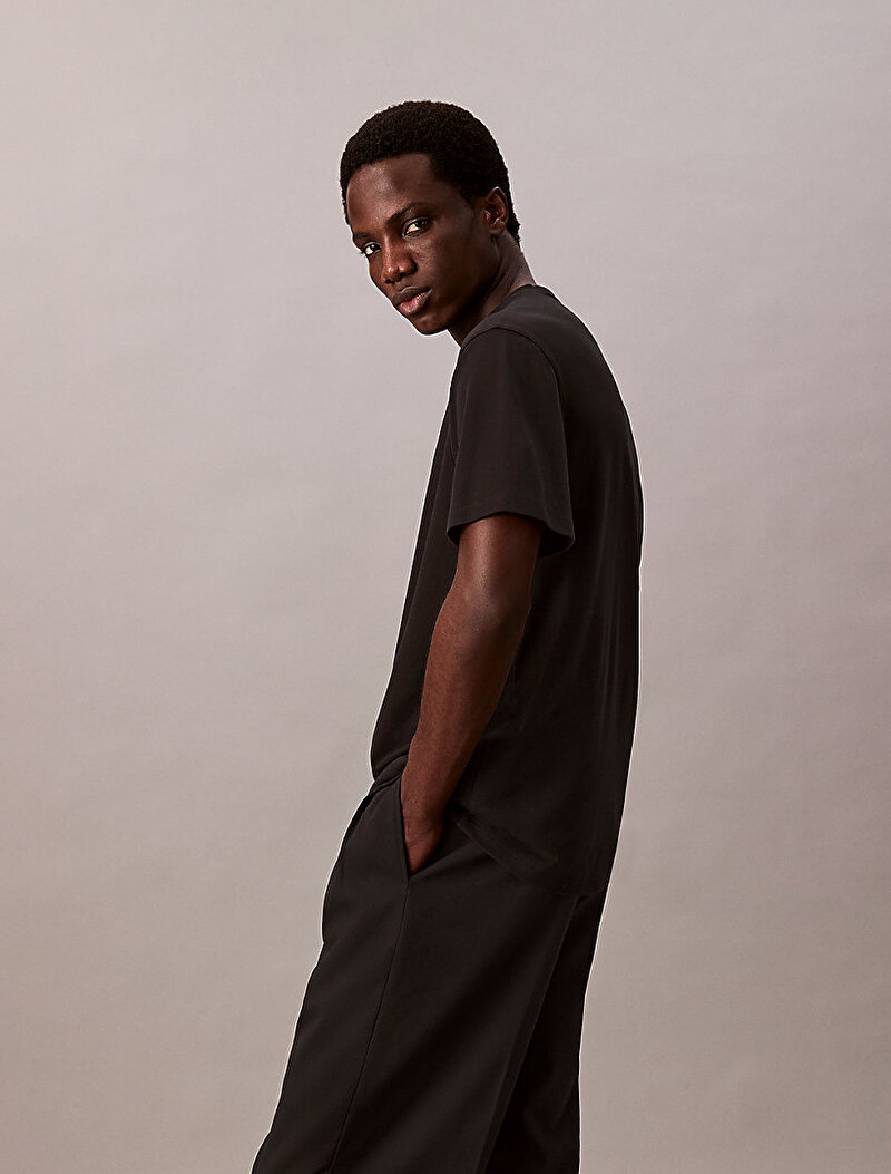 Calvin Klein Siyah Renkli Erkek Supima Chest T-shirt