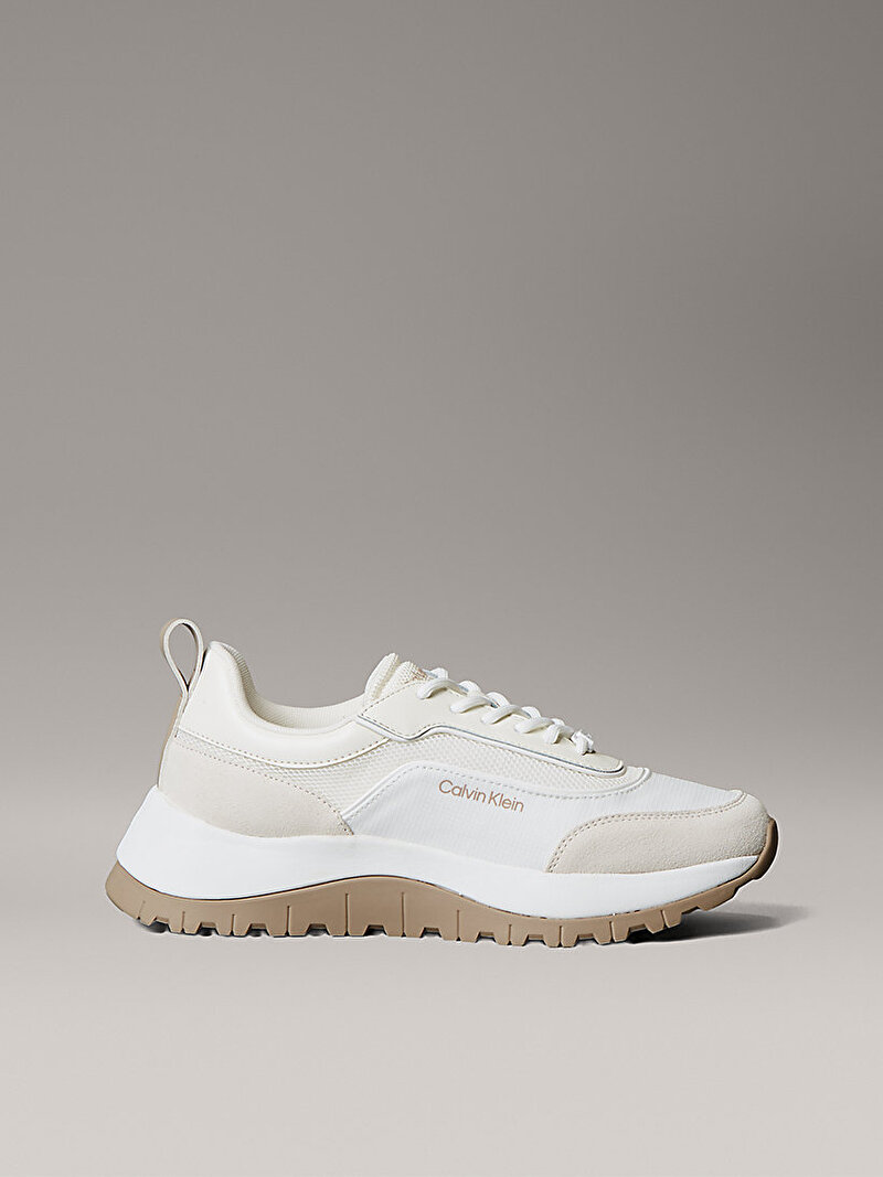 Calvin Klein Bej Renkli Kadın Runner Lace Up Mesh Sneaker
