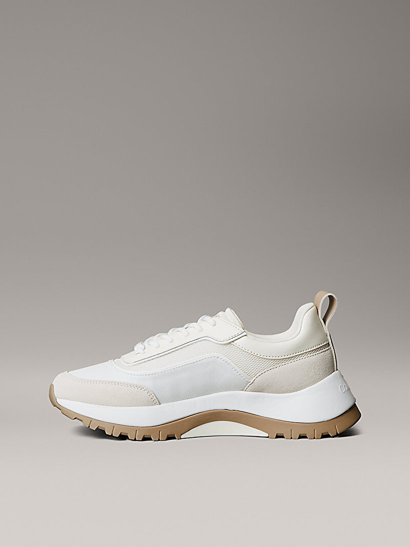 Calvin Klein Bej Renkli Kadın Runner Lace Up Mesh Sneaker