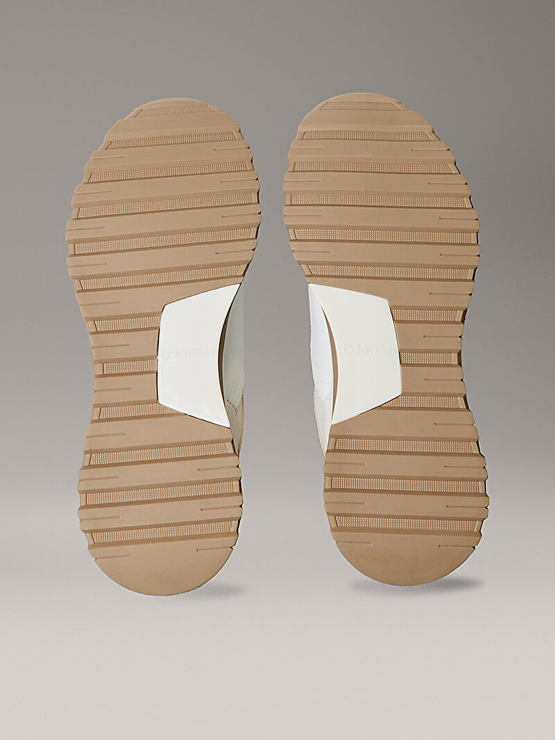 Calvin Klein Bej Renkli Kadın Runner Lace Up Mesh Sneaker