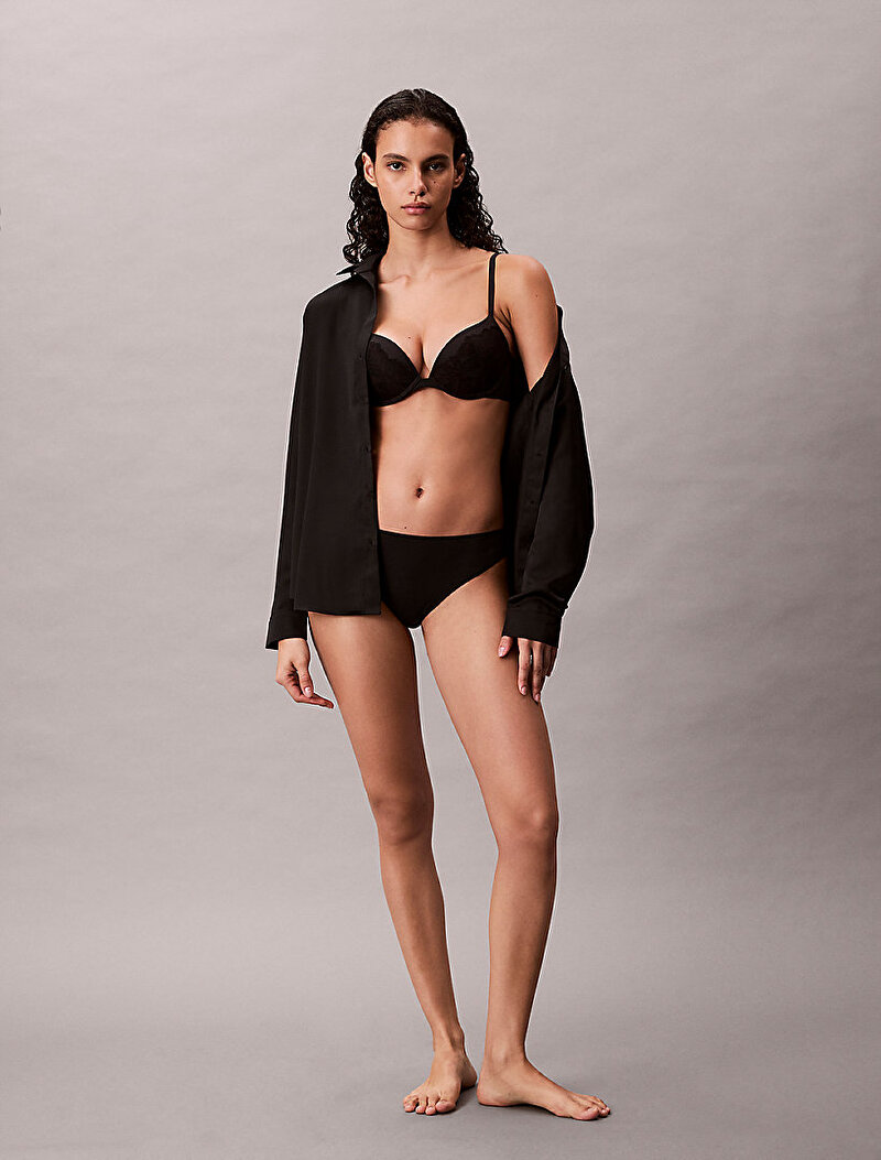 Calvin Klein Siyah Renkli Kadın Push Up Plunge Sütyen