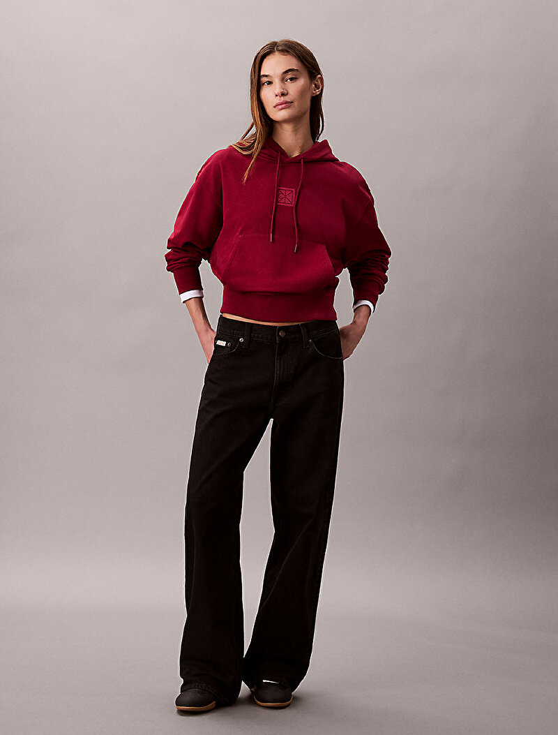 Calvin Klein Kırmızı Renkli Kadın Premium Terry Sweatshirt