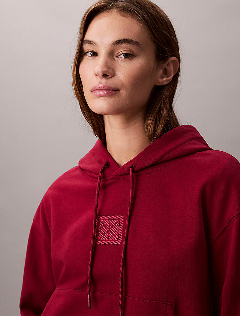 Calvin Klein Kırmızı Renkli Kadın Premium Terry Sweatshirt