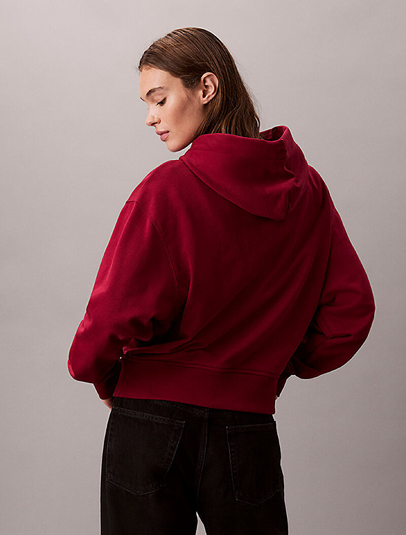 Calvin Klein Kırmızı Renkli Kadın Premium Terry Sweatshirt