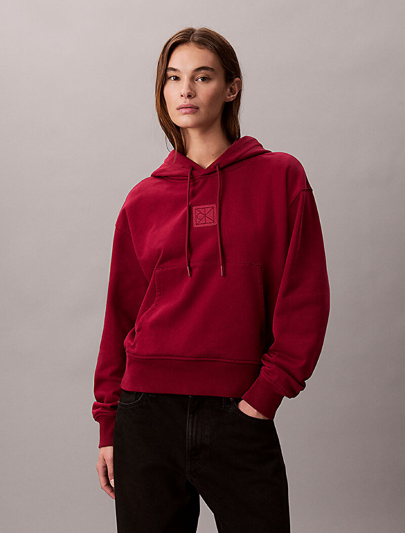 Calvin Klein Kırmızı Renkli Kadın Premium Terry Sweatshirt