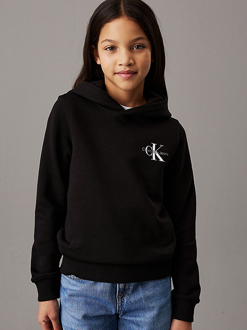 Calvin Klein Siyah Renkli Çocuk Unisex Small Monogram Hoodie