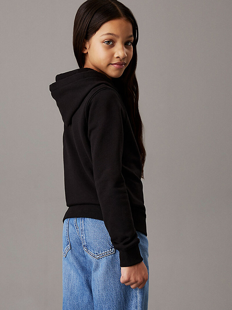 Calvin Klein Siyah Renkli Çocuk Unisex Small Monogram Hoodie