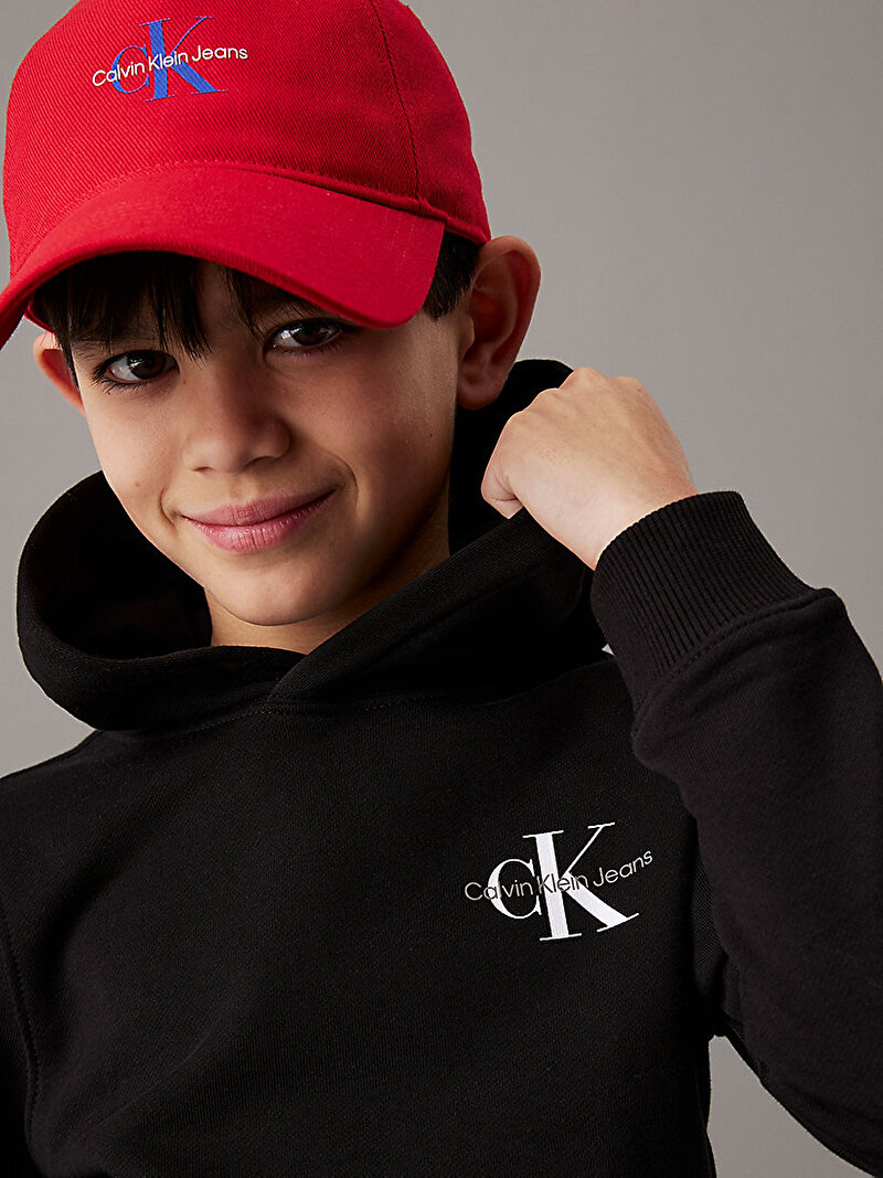 Calvin Klein Siyah Renkli Çocuk Unisex Small Monogram Hoodie