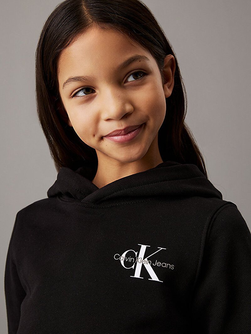 Calvin Klein Siyah Renkli Çocuk Unisex Small Monogram Hoodie