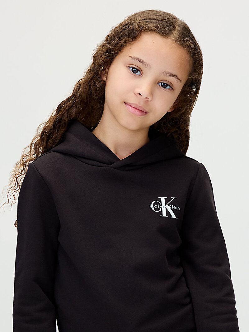 Calvin Klein Siyah Renkli Çocuk Unisex Small Monogram Hoodie