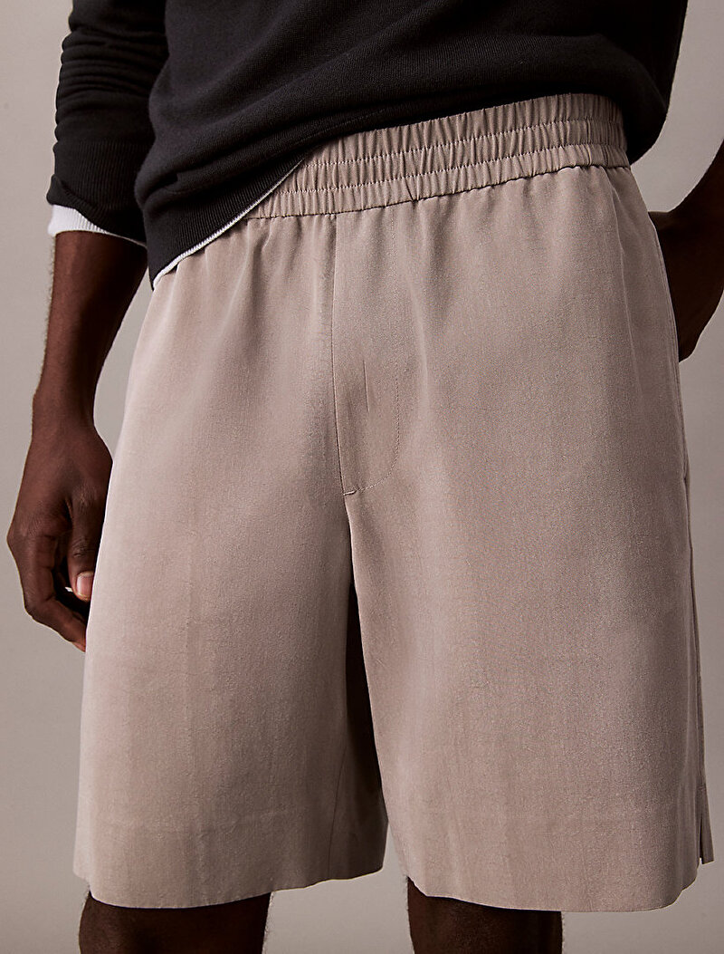 Calvin Klein Bej Renkli Erkek Lyocell Pull on Şort