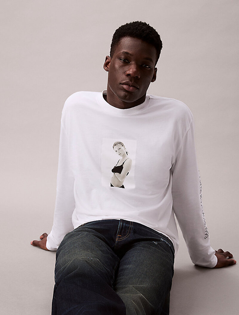 Calvin Klein Beyaz Renkli Erkek Classic Kate T-shirt