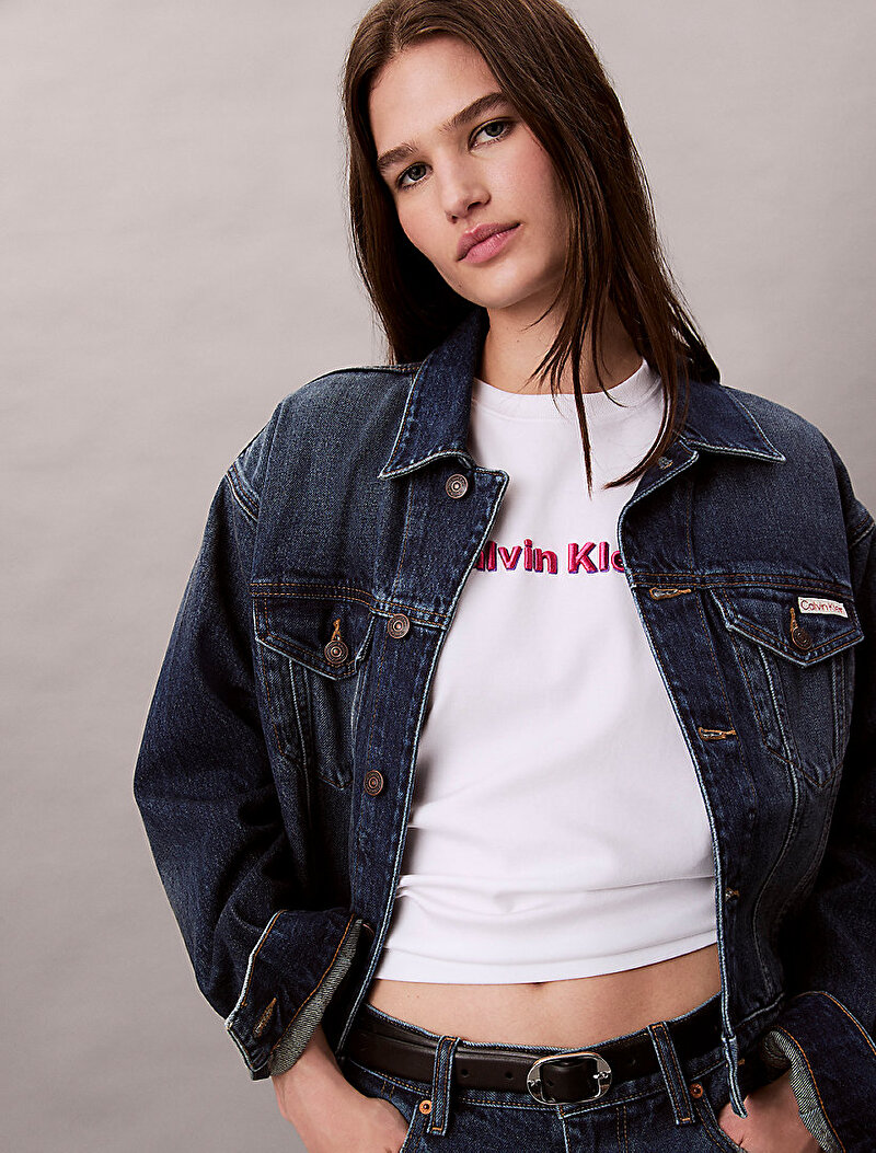 Calvin Klein Beyaz Renkli Kadın T-shirt