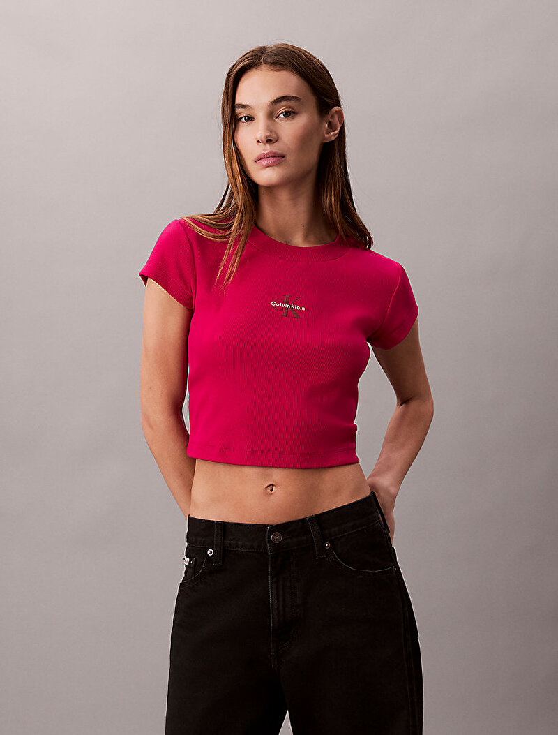 Calvin Klein Pembe Renkli Kadın Monologo Baby T-shirt