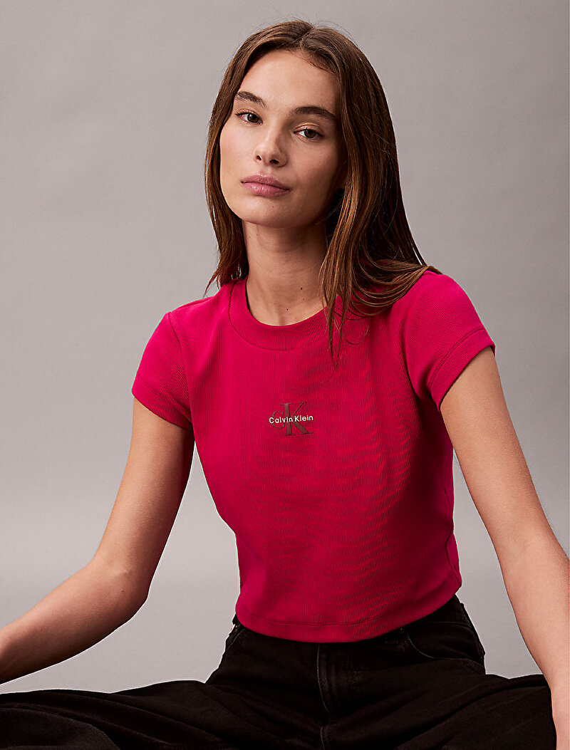 Calvin Klein Pembe Renkli Kadın Monologo Baby T-shirt