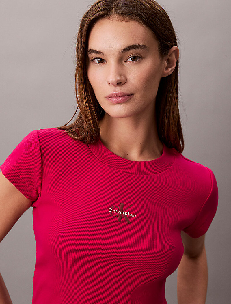 Calvin Klein Pembe Renkli Kadın Monologo Baby T-shirt