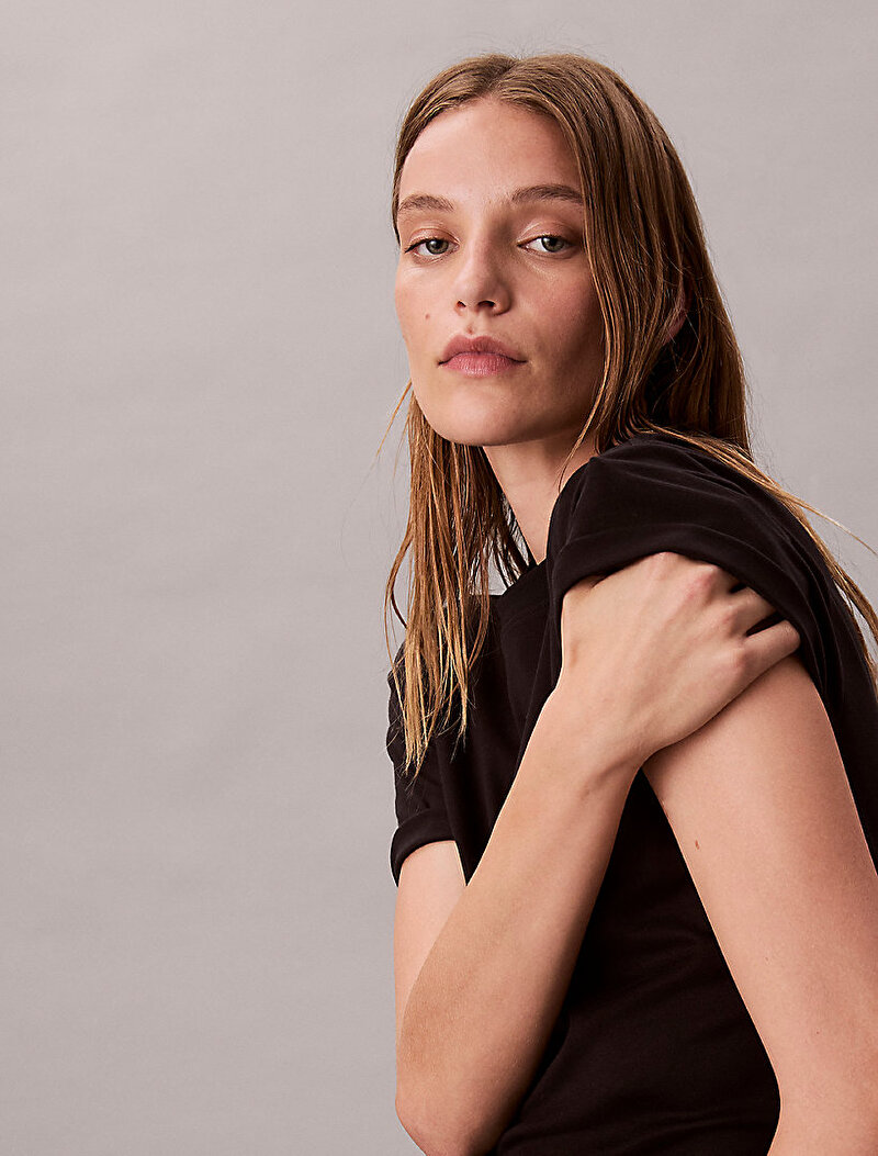 Calvin Klein Siyah Renkli Kadın Supima Jersey T-shirt