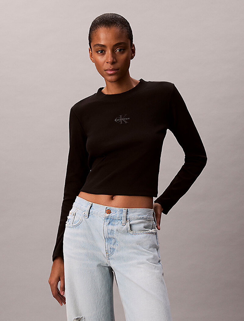 Calvin Klein Siyah Renkli Kadın Monologo Baby T-shirt