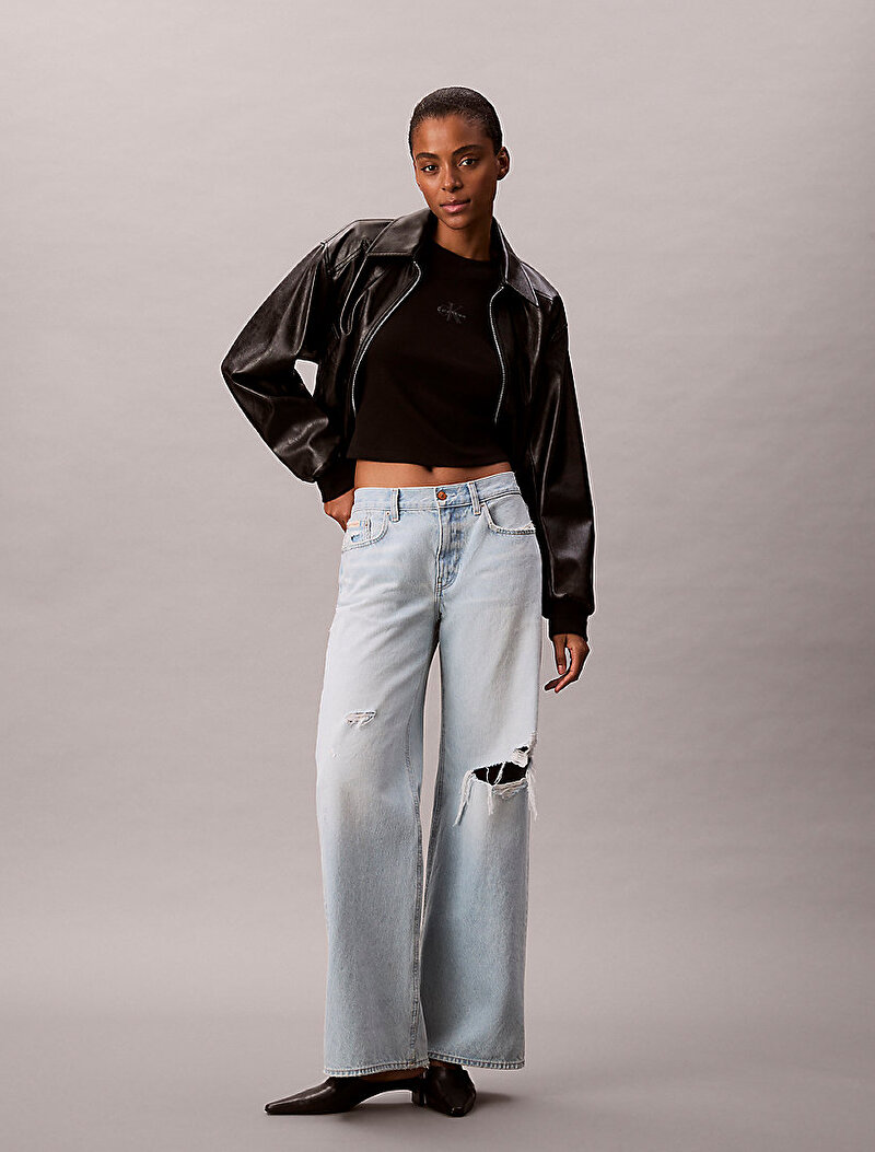 Calvin Klein Siyah Renkli Kadın Monologo Baby T-shirt